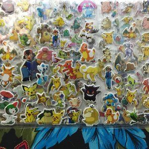 MY VINTAGE ORIGINAL POKEMON PUFFY FOAM STICKERS COLLECTION LOT POKE MON PIKACHU
